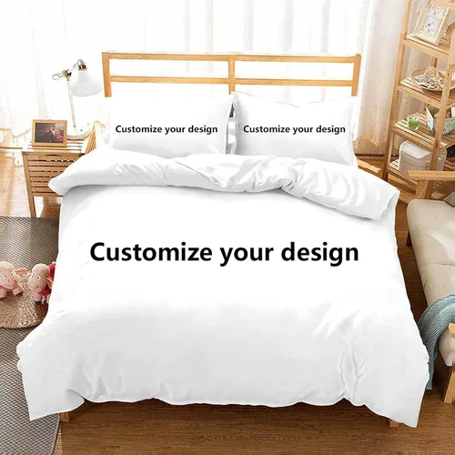 Vista 5 de Guf Juego de ropa de cama personalizada con foto, juego de funda de edredón personalizada de 3 piezas, funda de edredón personalizada con texto