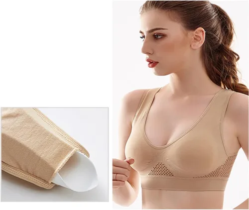 Vista 6 de Sujetadores deportivos de espalda cruzada para mujer, acolchado sin costuras, soporte de alto impacto para yoga, gimnasio, entrenamiento, fitness
