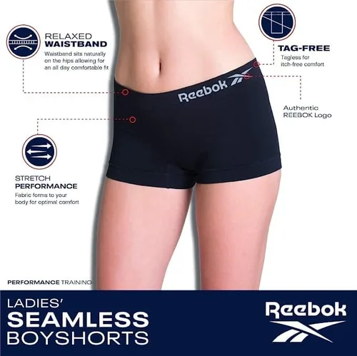 Vista 3 de Reebok Ropa interior para mujer - Bragas sin costuras (4 unidades)