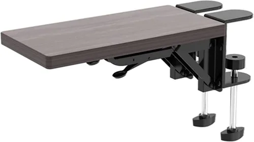 Vista 7 de Reposabrazos para extensor de escritorio, bandeja de extensión de escritorio ergonómica, abrazadera sin perforadores, bandeja plegable para cajones