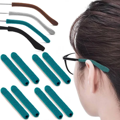 Vista 11 de 2 pares de almohadillas suaves mejoradas para orejas de gafas, agarres antideslizantes de algodón tejido para gafas, puntas cómodas de patillas 2