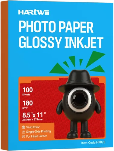 Vista 10 de 100 hojas de papel fotográfico brillante de doble cara, grueso, de alta calidad, 8.5 x 11 pulgadas, 10.58 oz/m², 80 libras, solo para impresora