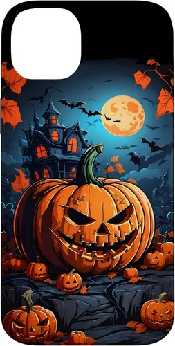 Vista 14 de iPhone 11 Pro Max - Funda para disfraz de Halloween con diseño de calabaza tallada espeluznante