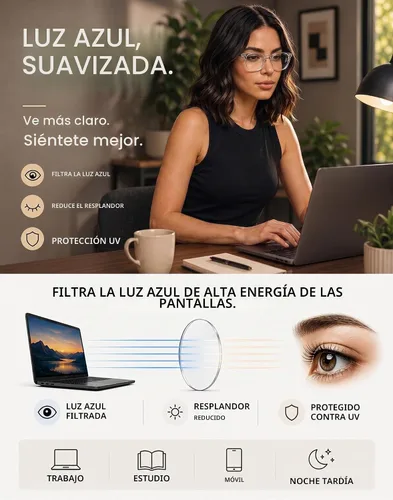Vista 4 de TIJN Blue Light Blocking Glasses, Square Frame for Computer Gaming Transparente