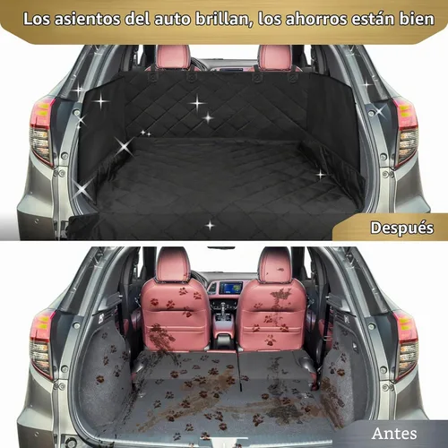 Vista 3 de F-color Funda para compartimiento de carga para SUV para perros - Forro de carga para mascotas impermeable con solapas laterales, cubierta de carga