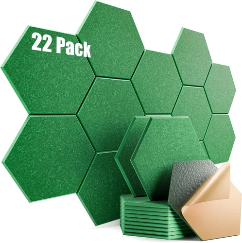 Vista 98 de Paquete de 12 paneles acústicos autoadhesivos de 12 x 10 x 0.4 pulgadas, paneles de espuma a prueba de sonido con alta densidad, elegante diseño