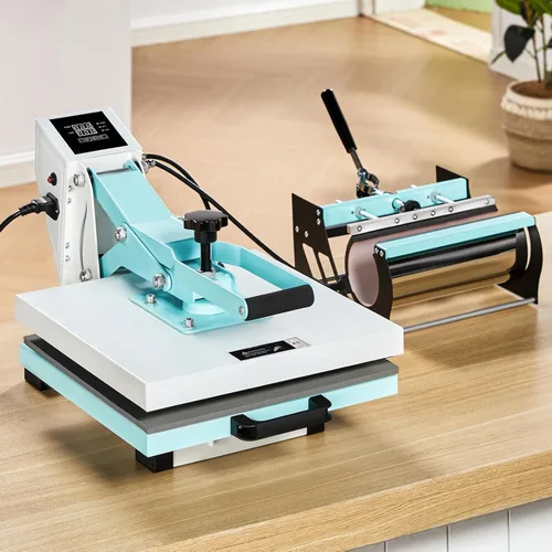 Vista 9 de Albott Máquina de prensa térmica 2 en 1 de 15 x 15 pulgadas para camisetas y tazas, prensa de sublimación de calentamiento rápido con pantalla