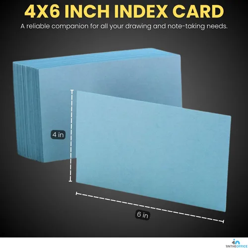 Vista 2 de 1InTheOffice Tarjetas de índice azules en blanco, 4x6, paquete de 400