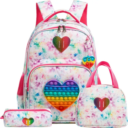Vista 8 de Mochila para niñas de primaria preescolar para niños de la lonchera para la escuela Bolso de dinosaurio para niños