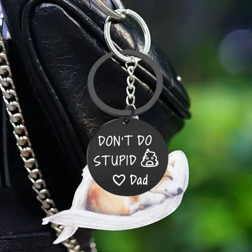 Vista 6 de Regalos de broma para adolescentes, niños y niñas, Don't Do Stupi Poop Love Mum Llavero hijo hija