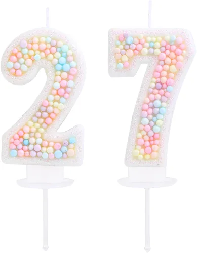 Vista 33 de Vela de Cumpleaños Número 0 Macarrón con Purpurina 3D Número 0 Vela Adorno para Pastel para Cumpleaños Boda Aniversario Fiesta Temática Dulce Pastel