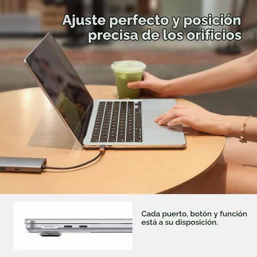 Vista 7 de EooCoo Funda para MacBook Air de 13 pulgadas M5/M4/M3/M2 2026-2022 Cristal transparente