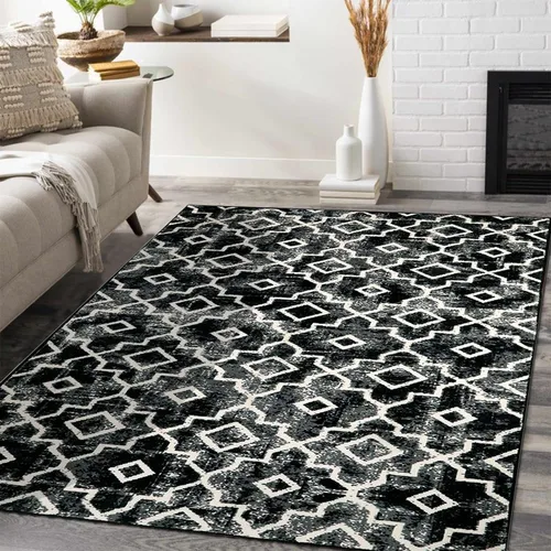Vista 17 de Moynesa Alfombra marroquí lavable de 2 x 3 pulgadas, pequeña, azul, para cocina, baño, suave, antideslizante, de pelo bajo, moderna, geométrica