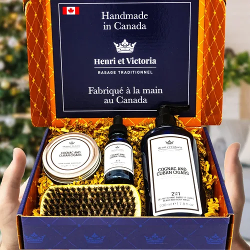 Vista 5 de HENRI ET VICTORIA Kit para el cuidado de la barba (coñac y puros cubanos)