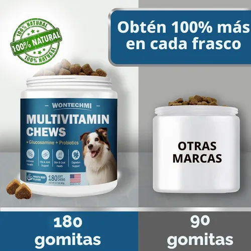 Vista 4 de Multivitamínico para perros, glucosamina condroitina para perros, aceite de krill, probióticos, vitaminas y suplementos para perros para corazón