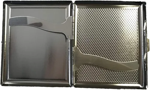 Vista 5 de 3102B1 - Funda de metal para cigarrillos (capacidad para 20 cigarrillos de tamaño King Size), Plateado