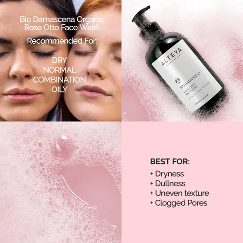 Vista 8 de Alteya Organics Lavado facial orgánico certificado USDA Cuidado de la piel 8.5 fl oz/8.5 fl oz Bio Damascena galardonado limpiador facial con aceite