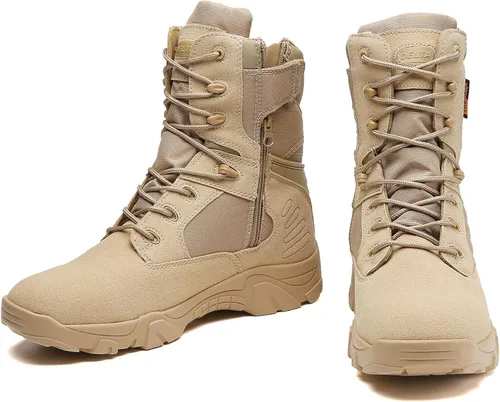 Vista 3 de Kervaky Botas tácticas para hombre, botas militares, botas duraderas, botas de senderismo, botas ligeras, botas para exteriores