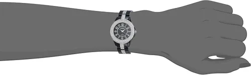 Vista 2 de XOXO xo5461de la mujer rhinestone Accent Negro Reloj de pulsera analógico
