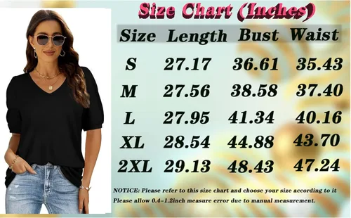 Vista 5 de XIEERDUO Camiseta casual para mujer, cuello redondo, mangas con volantes, túnica