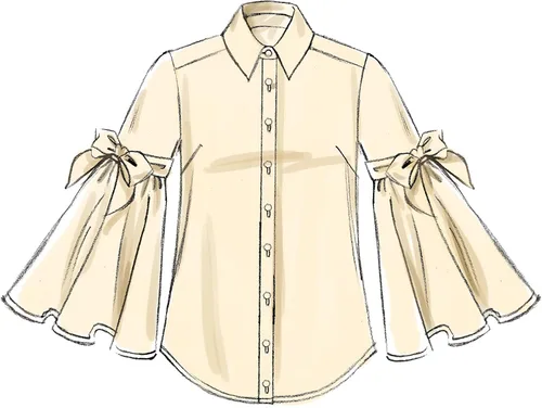 Vista 5 de McCall's M7838A5 Blusa holgada con botones para mujer, patrones de costura, tallas 6-14