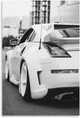 Vista 8 de RIUFIN JDM 350z - Pósteres deportivos para pared en blanco y negro, arte moderno para pared de automóvil, póster genial para habitación de niños
