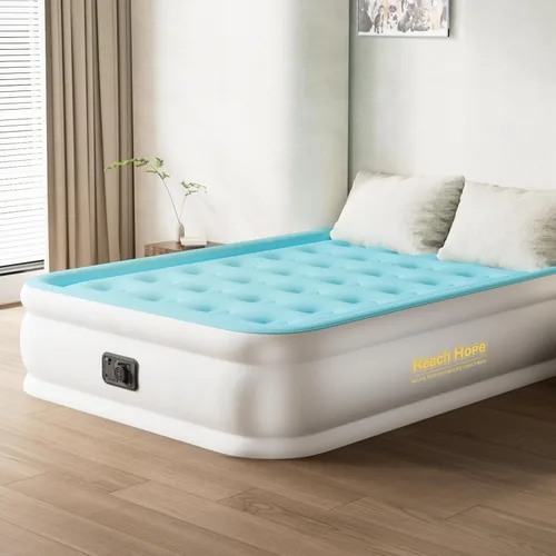 Vista 15 de Colchón de Aire Twin con Bomba Integrada, Cama de Aire Inflable de 18" de Altura Plegable, Colchón Autohinchable Cómodo Cama Individual para Casa