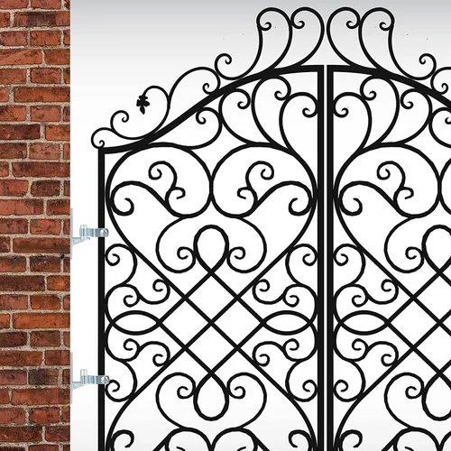 Vista 4 de Paquete de 2 bisagras de puerta de montaje en pared de 1-3/8 pulgadas, bisagras de metal, poste de cerca, bisagra de marco de cerca, accesorios