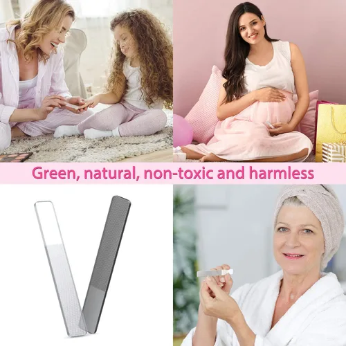 Vista 7 de 8 piezas Nano Nail File Shiner Glass Crystal Buffer Pulidor con estuche 8 limas nano con estuche, pulidor de uñas para uñas naturales, pulidor