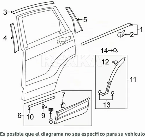 Vista 5 de Rexka 10 unids inferior exterior puerta burlete clip para Honda 75315-S9A-004 10pcs