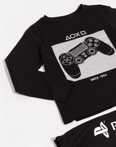Vista 7 de PlayStation Pijama de manga larga para niños y niños, color negro