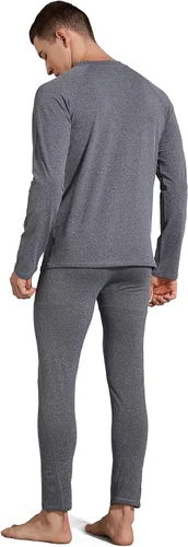 Vista 7 de Conjunto de ropa interior térmica para hombre de compresión suave capa base de forro polar para hombre para clima frío