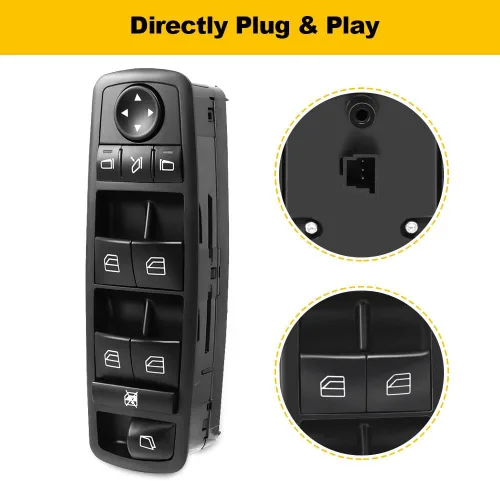 Vista 3 de OCPTY Interruptor de elevalunas eléctrico del lado del conductor, interruptor de control maestro para Mercedes-Benz 2007-2009 GL320 para GL350