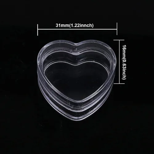 Vista 3 de 25 frascos de plástico transparente con forma de corazón vacío de 0.14 oz, botellas de maquillaje con tapas para sombra de ojos, bálsamo labial