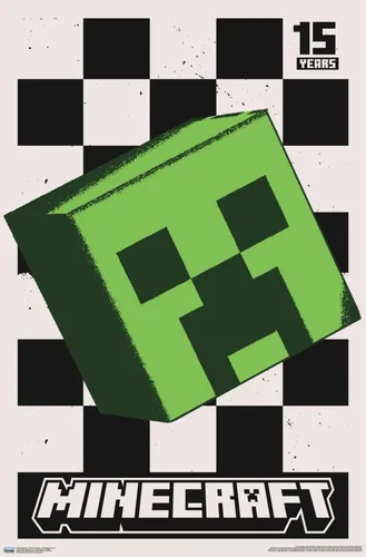 Vista 16 de Trends International Minecraft: 15th Anniversary - Póster de pared Posterized Creeper, 22.4 pulgadas de largo x 14.7 W, versión enmarcada de madera