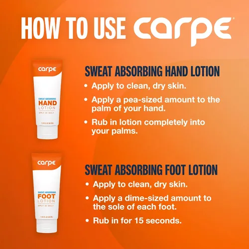 Vista 5 de Carpe Paquete de loción para manos y pies que absorbe el sudor, evita las manos sudorosas y los pies malolientes, recomendado por dermatólogos