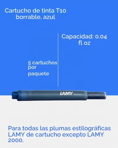 Vista 3 de Lamy 1220536 T 10 - Cartuchos de tinta (10 unidades), color azul