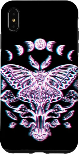 Vista 10 de Funda Glitch para iPhone 15 Glitch Lunar Moth Fases Cristales Setas