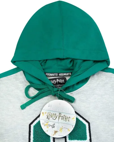 Vista 8 de Harry Potter Hogwarts Slytherin S Patch Unisex Grey Logo Premium HoodieSweater