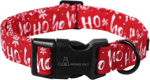 Vista 14 de ARING PET Collar de Navidad para perro, lindo collar de copos de nieve populares rojo y verde con hebilla de liberación rápida para cachorros