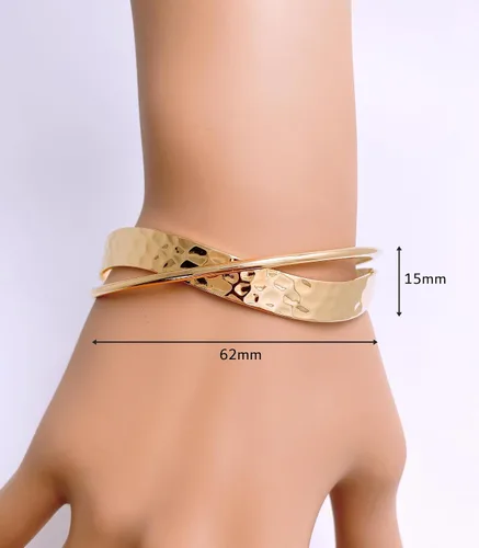 Vista 59 de OZEL - Pulseras para mujer, chapados en oro real de 18 quilates, pulseras de oro de cristal colorido para regalos