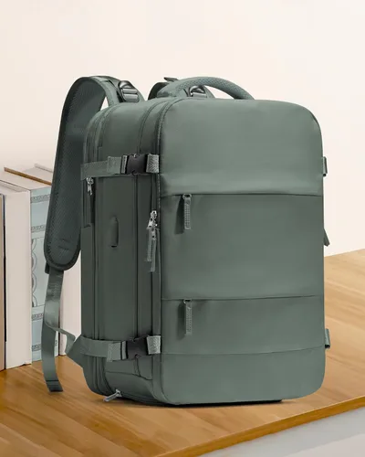 Vista 2 de coowoz Mochila de viaje grande para mujeres y hombres, mochila de mano, mochila de senderismo, impermeable, mochila deportiva al aire libre, mochila