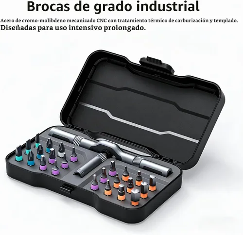 Vista 8 de Juego de destornilladores magnéticos de trinquete 24 en 1, kit de herramientas profesionales de precisión con estuche para electrónica, computadora
