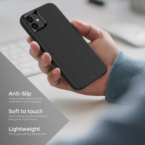 Vista 2 de ORIbox - Funda compatible con iPhone 12 mini y iPhone 13 mini, acabado suave al tacto de silicona líquida exterior