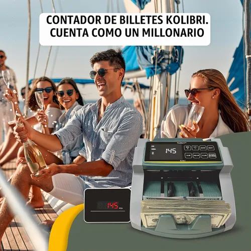 Vista 2 de Kolibri, contador de dinero con detección UV Blanco/Verde (Kolibri Uv/Mg)