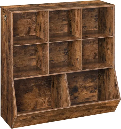 Vista 10 de HOOBRO Estantería para niños, gabinete de almacenamiento para juguetes, organizador de juguetes para niños, 8 cubículos, cabecera de estantería