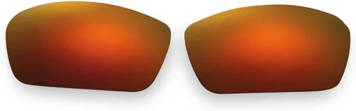 Vista 2 de Walleva Dos pares de lentes polarizadas de repuesto para lentes de sol Spy Optic DIRK, rojo fuego + azul hielo, Espejo rojo fuego recubierto