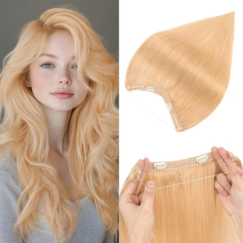 Vista 16 de Extensiones de cabello humano real, extensiones de cabello humano 100 % humano, extensiones de clip, ondulado, negro azabache 01, 2.46 oz/18 pulgadas