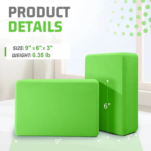 Vista 2 de Foam Block Supportive Latex-Free with Rounded Edges, Non-Slip Exercise Blocks for Pilates, Meditation, Balance, Stretching and Deep Poses
