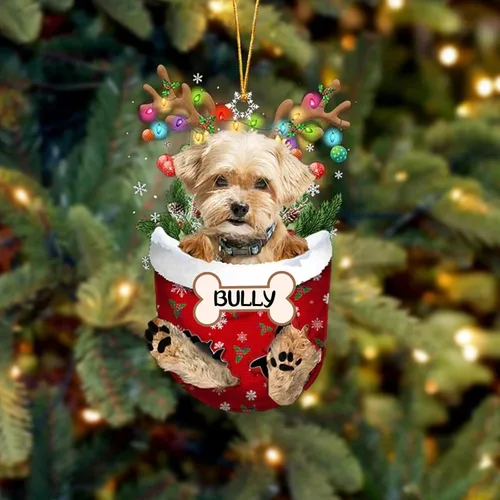Vista 103 de IZI POD Affenpinscher Adorno de Navidad personalizado para perro, adorno de bolsillo de nieve para perro para árbol de Navidad, adorno acrílico